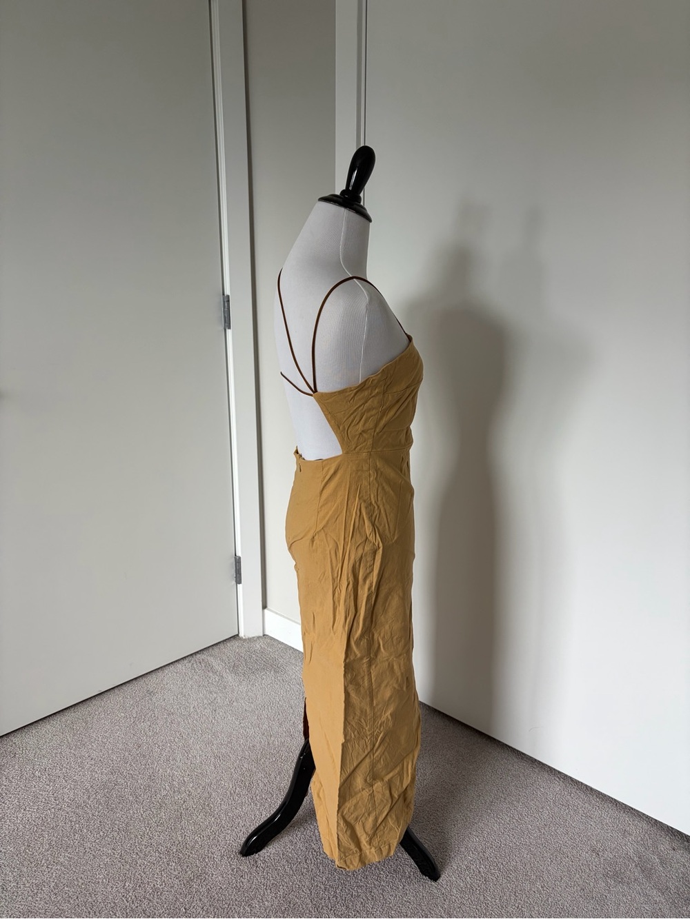 Paloma Wool Mustard Yellow Strappy Midi Tiffany Dress